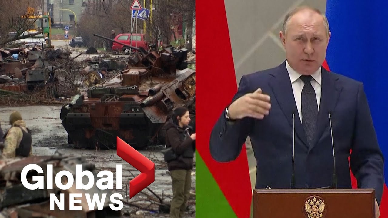 Putin calls Bucha massacre 