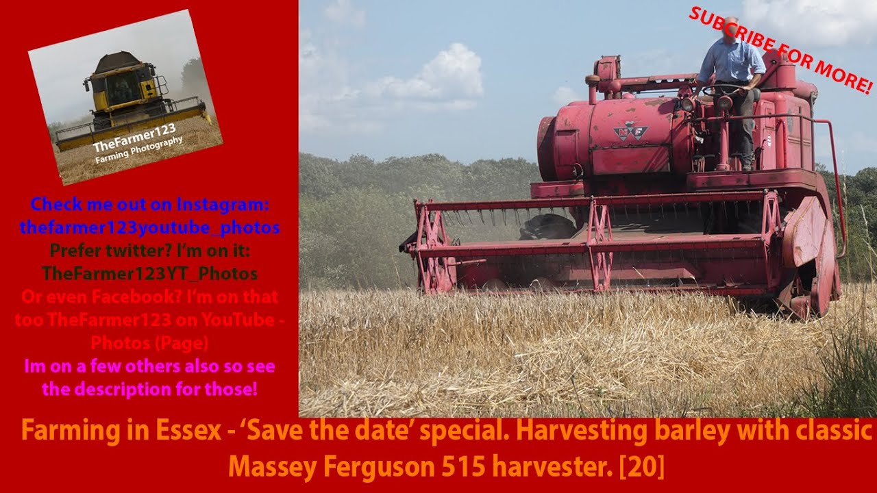 Farming in Essex - 'Save the date' special. Harvesting w/classic Massey Ferguson 515 harvester. [20]