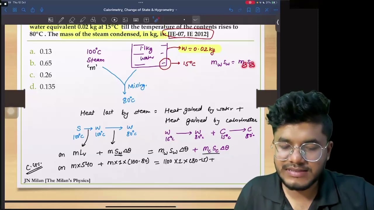Calorimetry, Change of State and Hygrometry QAD for CEE / IOE