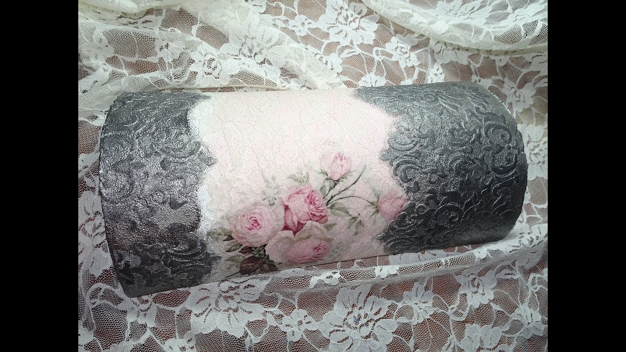 Reciclado de teja con decoupage y stencil.