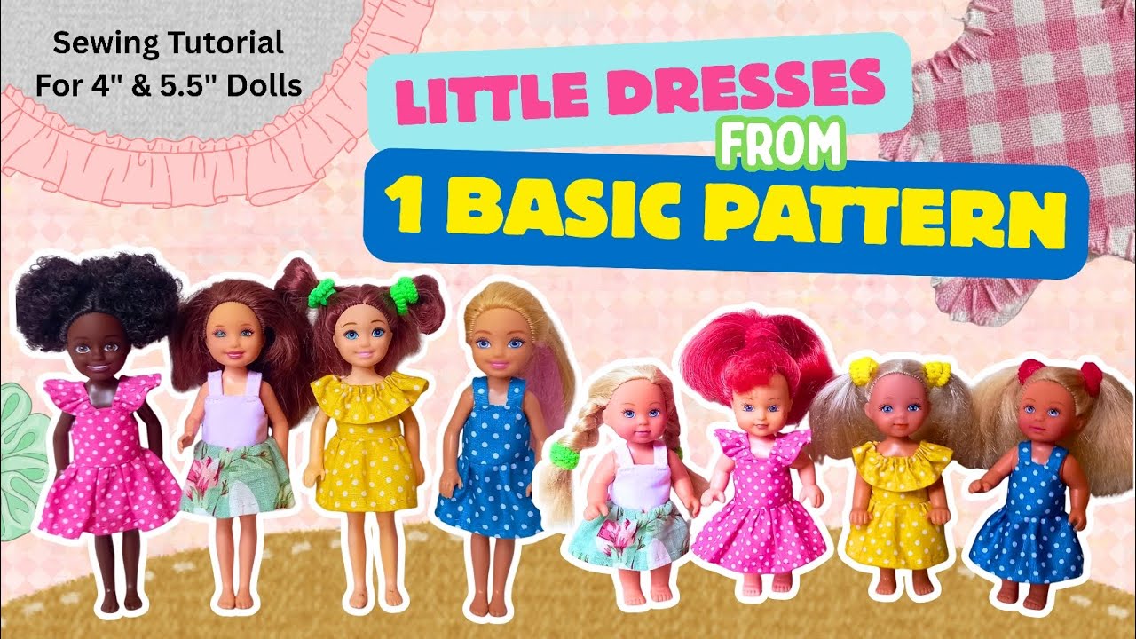 Easy Little Doll Dresses from 1 Basic Pattern | Hand Sewing Tutorial