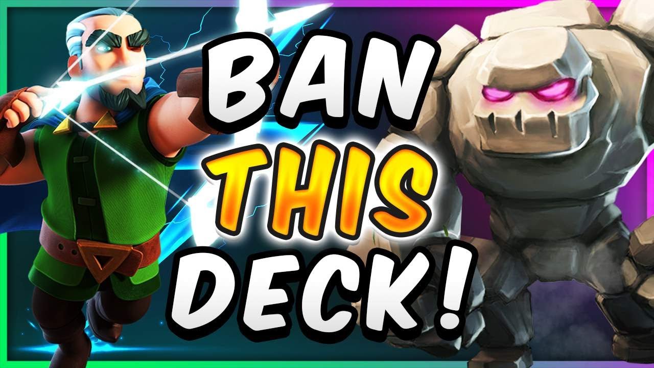 100% OFFENSE! UNSTOPPABLE MAGIC ARCHER GOLEM DECK — Clash Royale