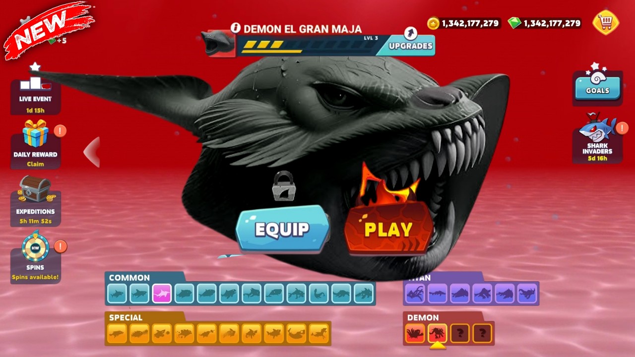 Hungry Shark Evolution - ALL Sharks UNLOCKED - El Gran Maja Update Ultimate Gameplay
