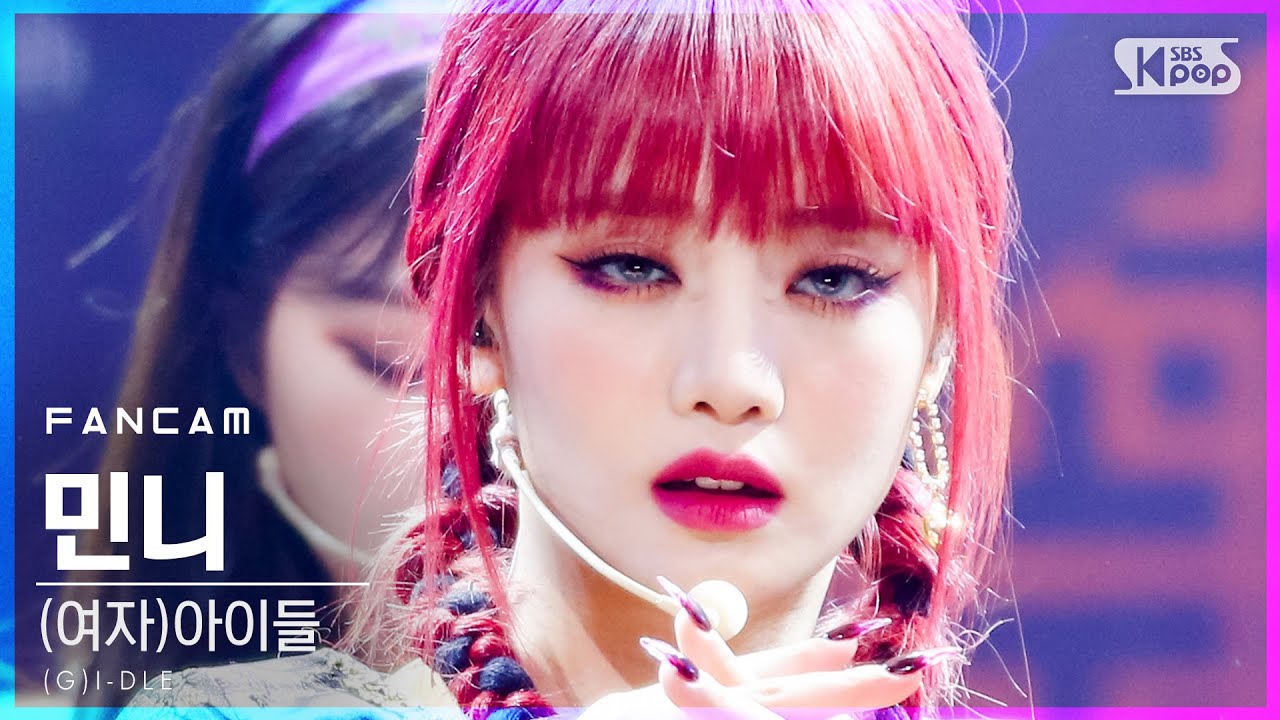 [안방1열 직캠4K] (여자)아이들 민니 '화(火花)' ((G)I-DLE Minnie 'HWAA' FanCam)│@SBS Inkigayo_2021.01.17.