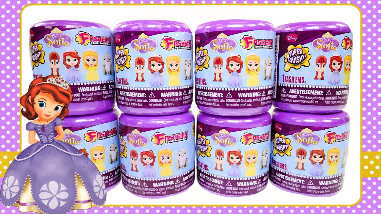 8 Fashems de La Princesa Sofia Disney ❤ Juguetes Lindos Apretables y Estirables Capsulas Sorpresa