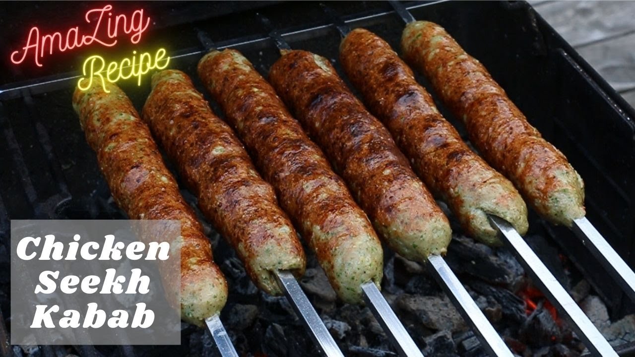 Chicken seekh kabab recipe / Pakistani Chicken Kabab / Indian Chicken Skewers