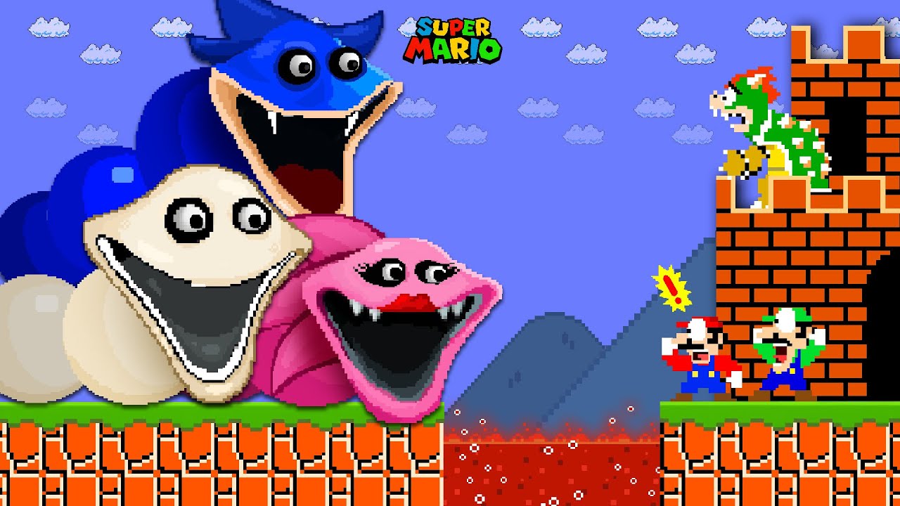Super Mario Bros., But Team Mario Vs Sonic HUNGRY WORM New Evolution | Game Animation