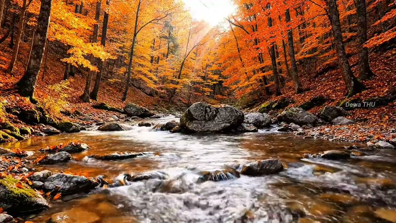 Autumn Forest Stream 🍁 Live Water Sounds for Deep Sleep, Insomnia & Relaxation