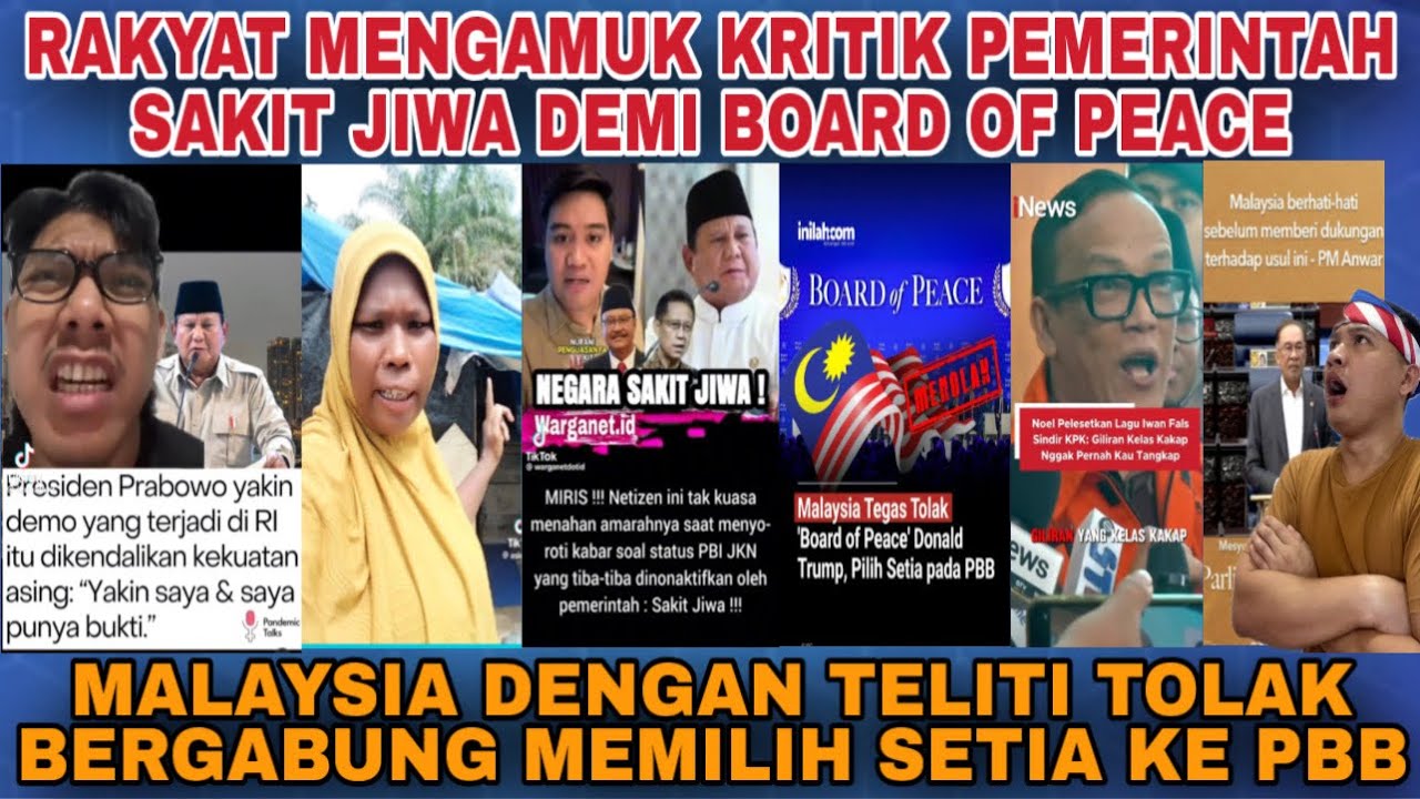 RAKYAT MENGAMUK‼️KRITIK PEMERINTAH SAKIT JIWA GARA GARA GABUNG BOARD OF PEACE RAKYAT DI GADAIKAN‼️