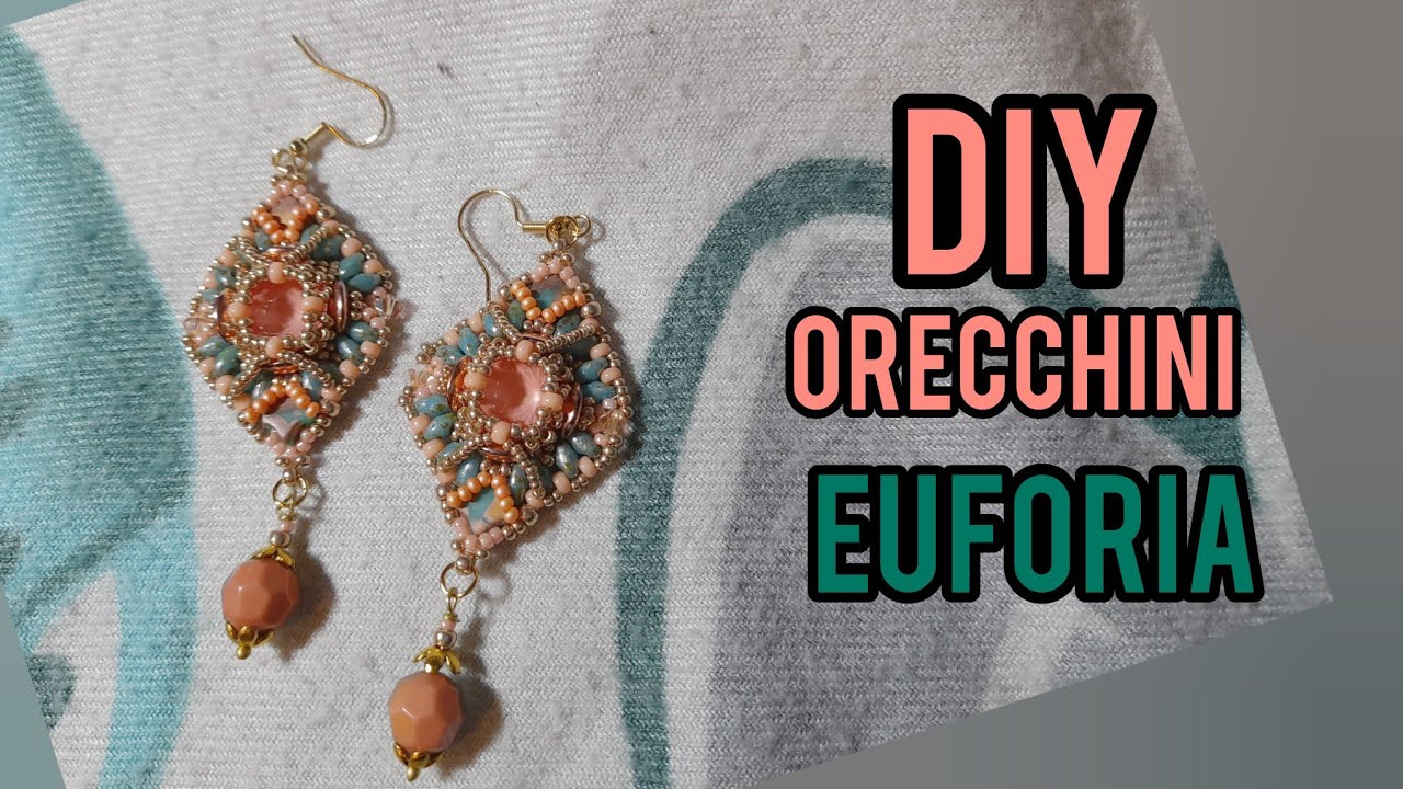 tutorial orecchini Euforia -  rivoli da 12 mm #beadsjewellery #beadwork #perline