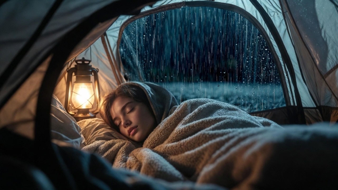 Heavy Rain Outside Tent 🌧️ – Fall Asleep Fast with Relaxing Camping Rain