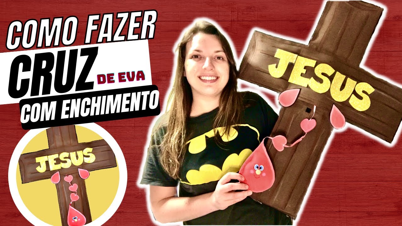 [COMO FAZER] Cruz de EVA com enchimento | RECURSO VISUAL