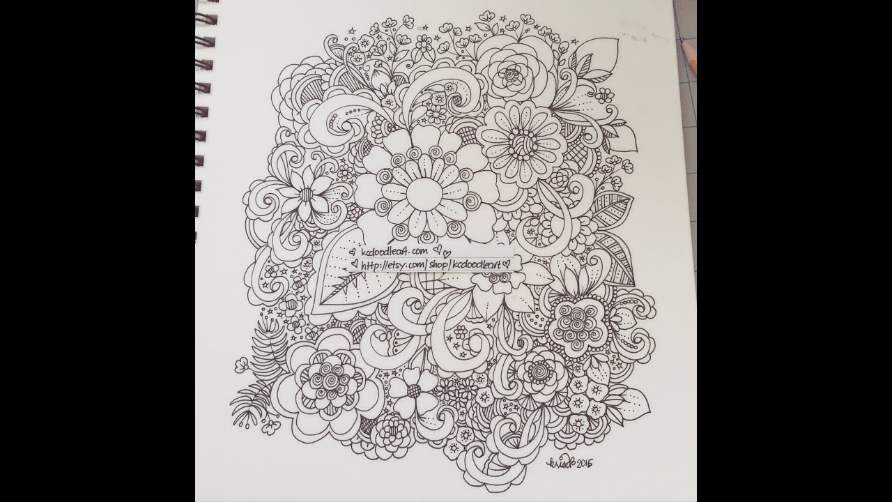 slow doodling - flower cluster