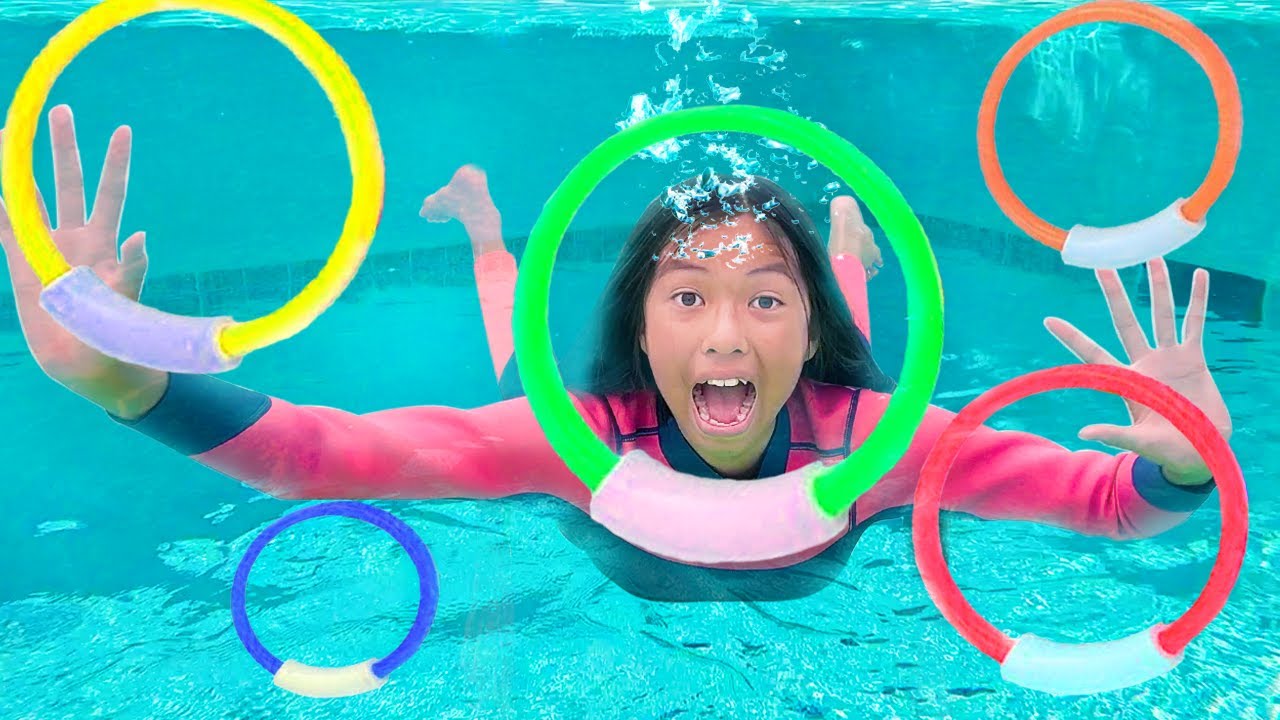 Wendy and Eric Going to Swim in the Pool | Toys and Colors App for Kids