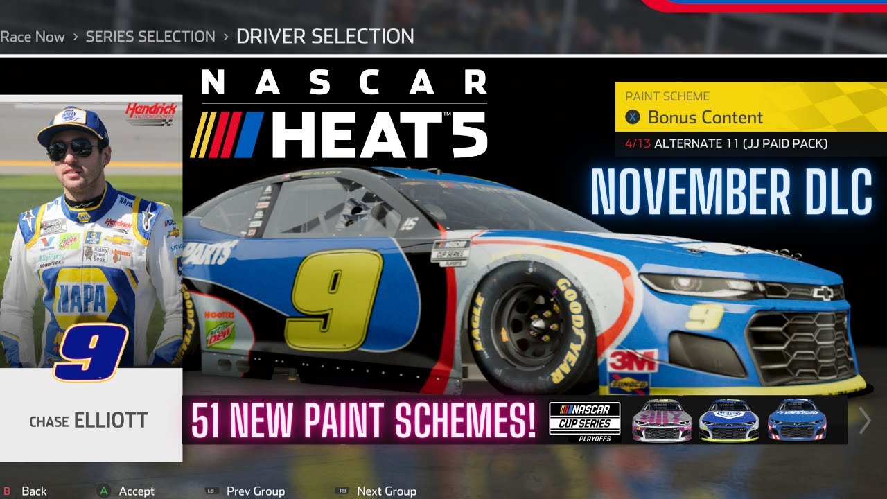 51 NEW PAINT SCHEMES! NASCAR Heat 5 Paint Schemes Review | November DLC