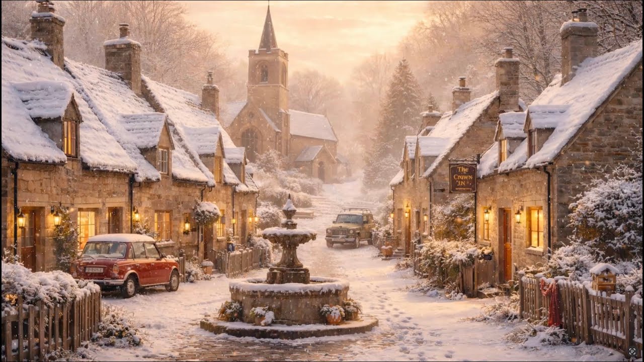 Winter Village Ambience for Study & Relaxation | Nature Sounds