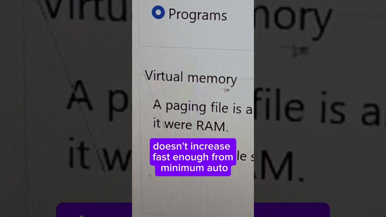 Download more RAM! Virtual memory is A THING... but even Windows 11 sometimes doesn't ramp it up