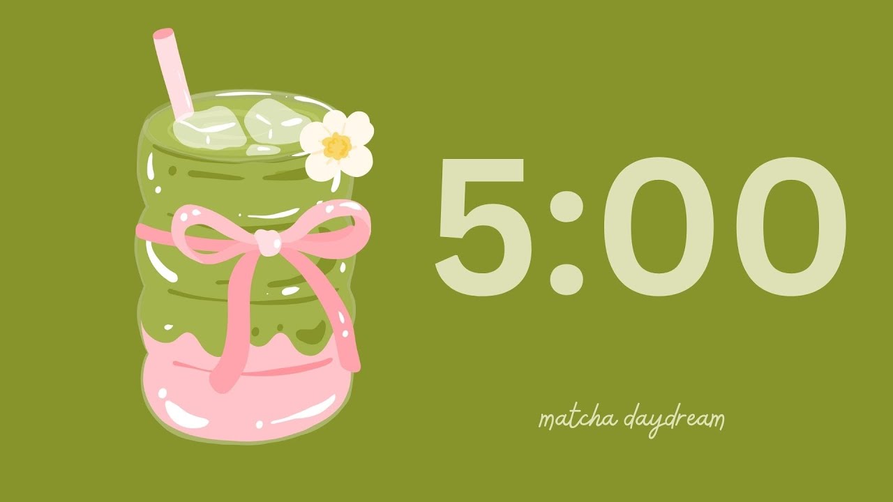 🍵🩷 strawberry matcha 5 minute timer