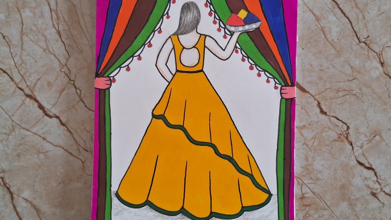 Holi special drawing#easy #girl#drawing