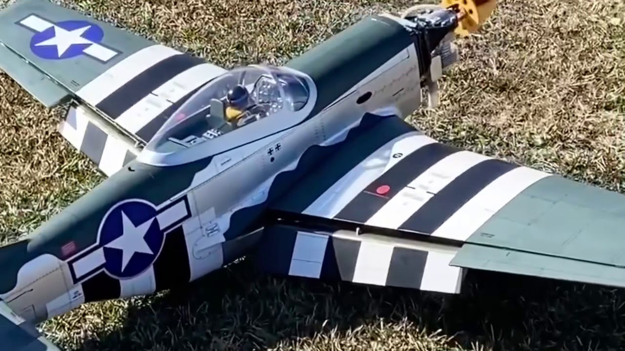Hangar 9 P51 20cc RC airplane gator-RC RCGF 20cc engine rear exhaust