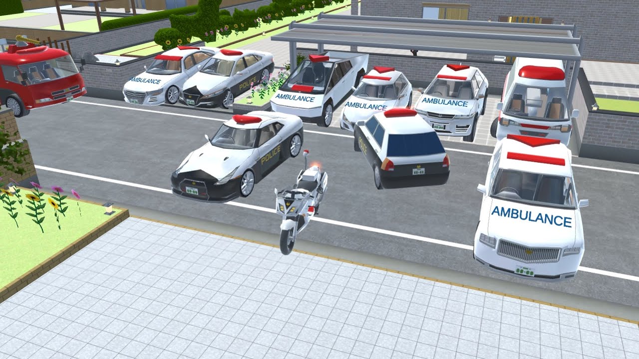 Collection all of ambulance cars 🚓🚔 at Home Girl part 1 SAKURA School Simulator
