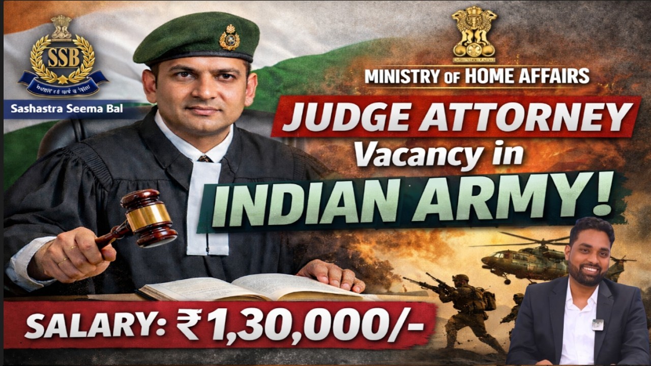 Judge Vacancy Out 2026 in Indian Army | Salary - ₹ 1,30,000/- | Judge Vacancy | LLB Jobs 2026