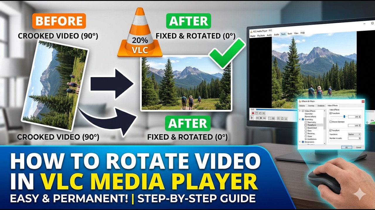VLC Media Player Mein Video Kaise Rotate Karen