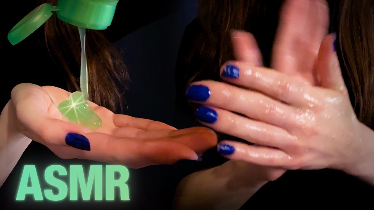 1 HOUR ASMR ✨ Wet Hand Sounds 💦 Sticky Aloe Vera Gel 💚 No talking!