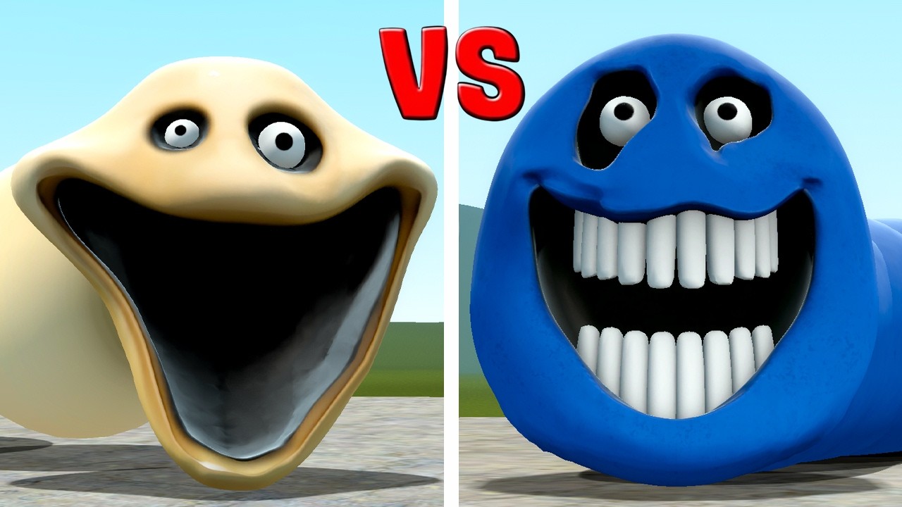WHO IS THE STRONGEST?! ROBLOX HUNGRY WORM VS ROBLOX HUNGRY SNAKE In Garry's Mod!?
