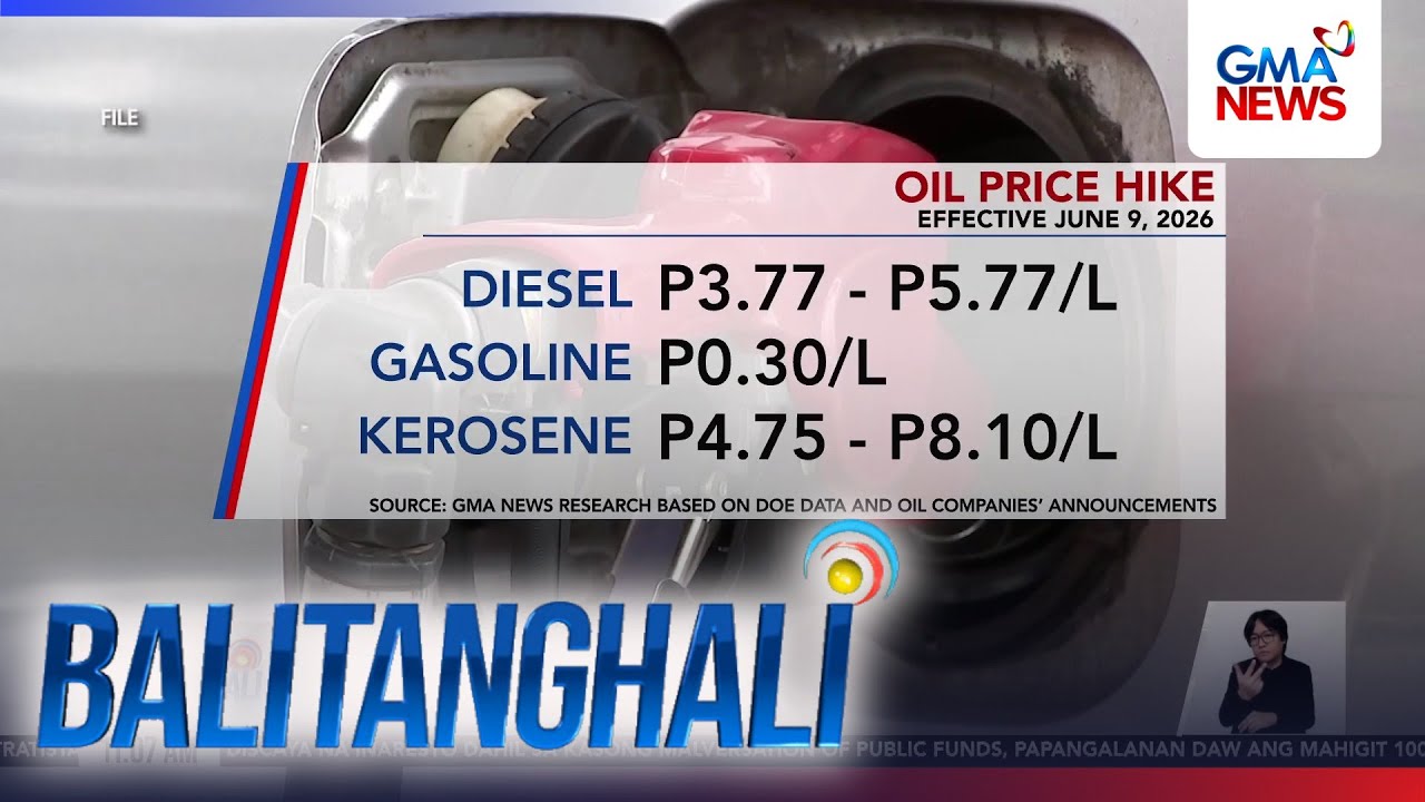 Oil price hike (effective June 9, 2026) | Balitanghali
