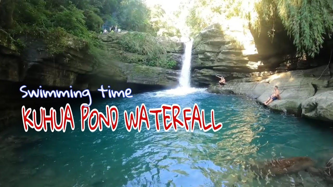 Swimming at Kuhua Pond Waterfall of Nanzhuang Township, Miaoli District