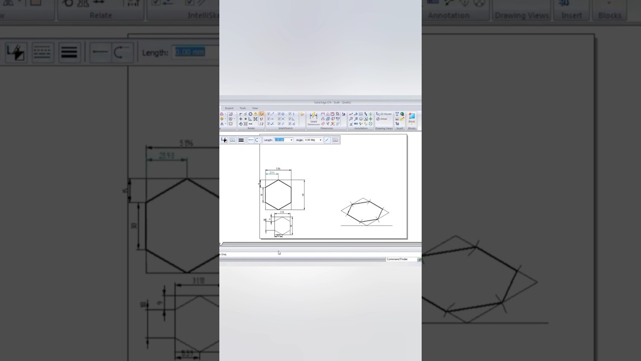 Construction of Hexagon in Isomertric Projection #isometric #caed #vtu #drawing