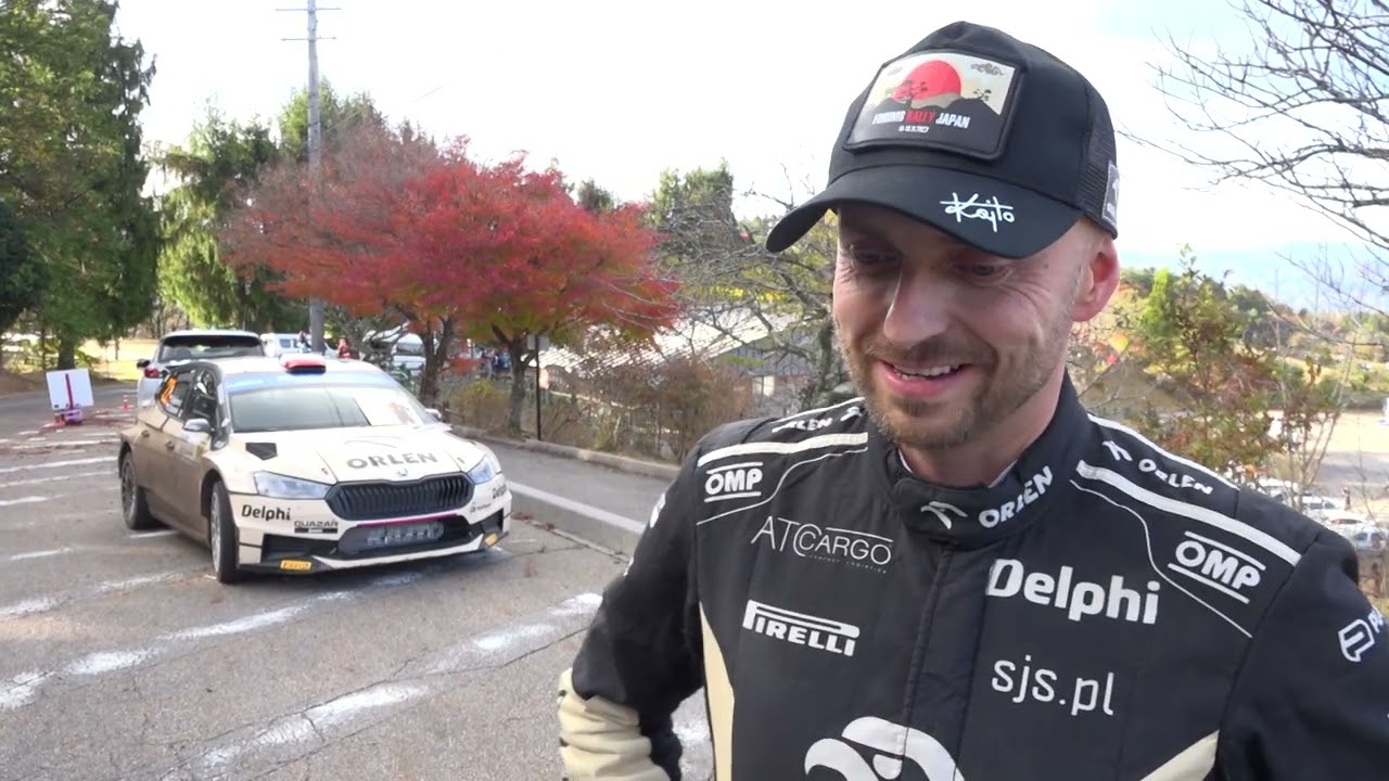 Kajetan Kajetanowicz na mecie Rajdu Japonii, Orlen Rally Team, Skoda Fabia RS 19.11.2023