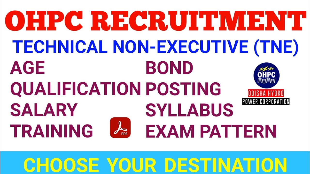 OHPC RECRUITMENT 2023 || DETAIL ADVERTISEMENT || TECHNICAL NON-EXECUTIVE
