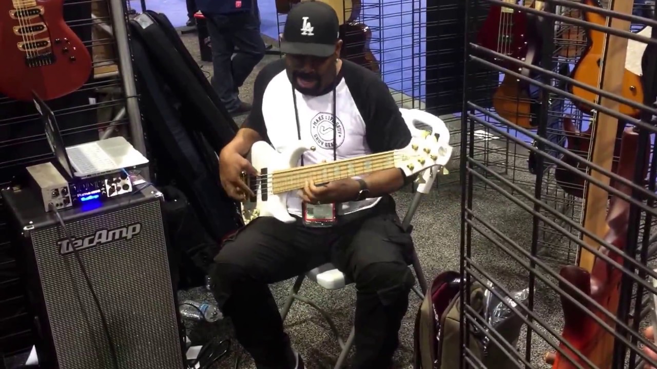 Andrew Gouche kills it on the MTD bass - Funk Bass Lesson - NAMM 2017