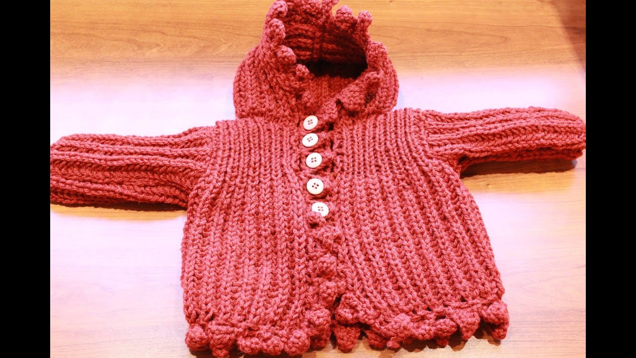 🧶 How to knit brioche stitch Baby cardigan / Selanik Bebek Hırkası Yapılışı