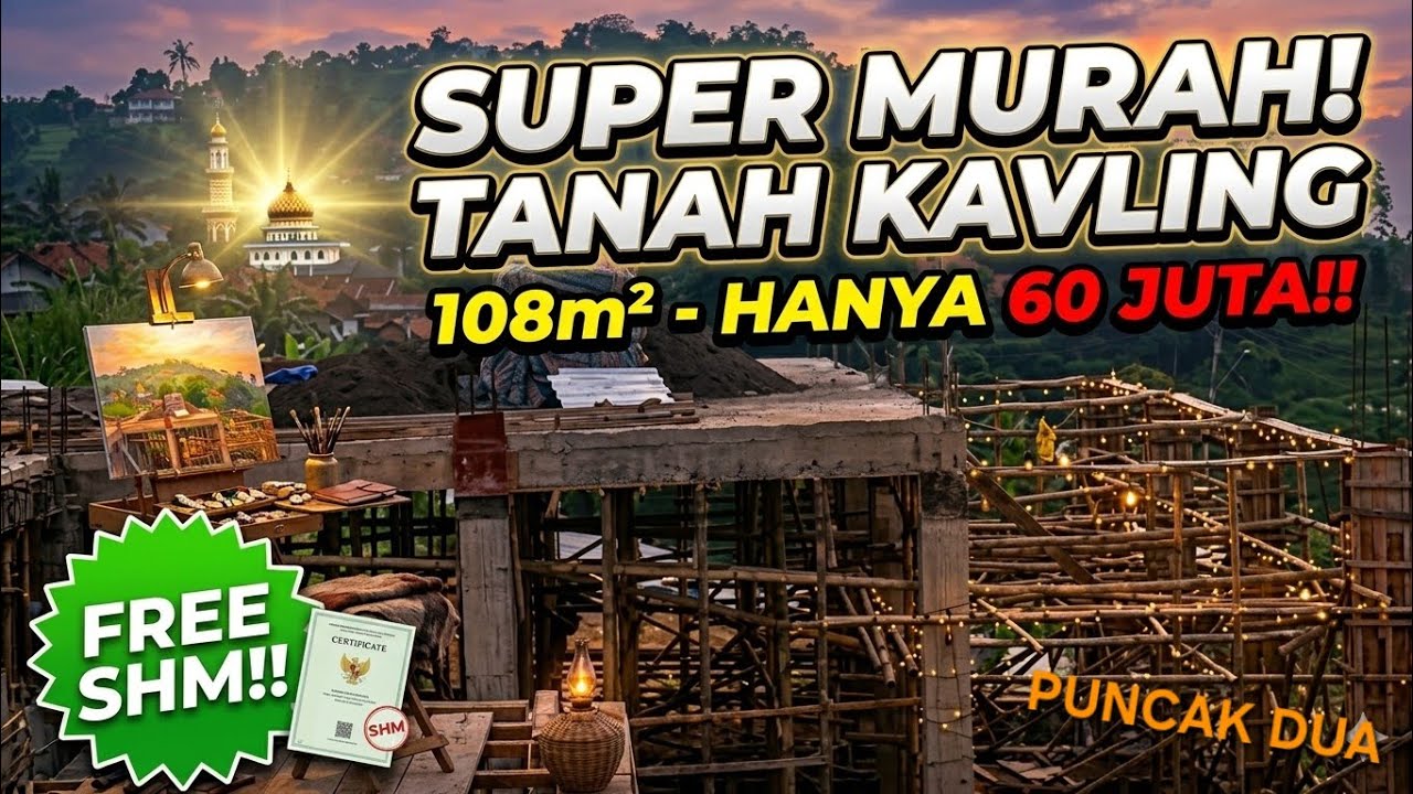 🔥 Tanah Puncak Dua Sukamakmur 108 m² Cuma 60 Juta + Gratis SHM!