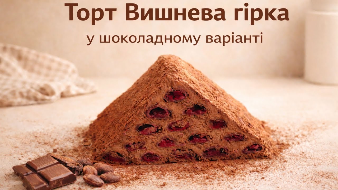 Шоколадна Вишнева гірка 🍒 класичний торт у сучасній обробці