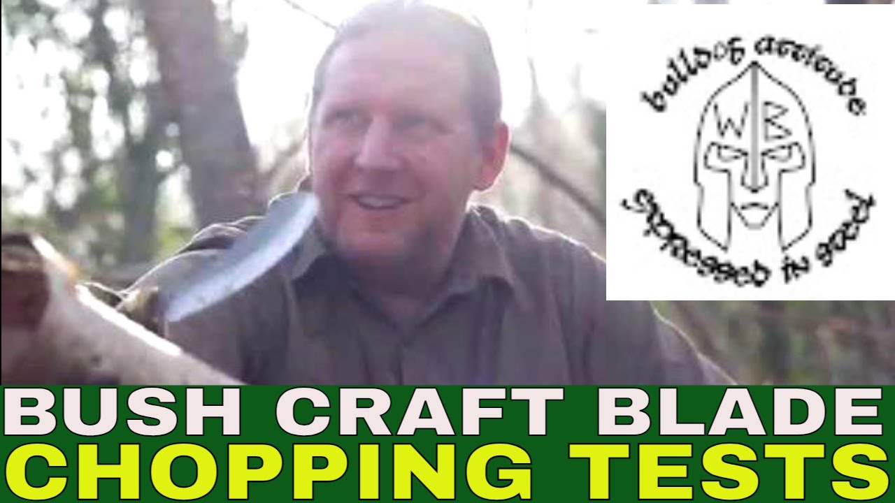 Bush Craft Blade Chopping Test Cold Steel Riflemans Hawk, Kabar USMC,Custom Parang Busse Mean Street