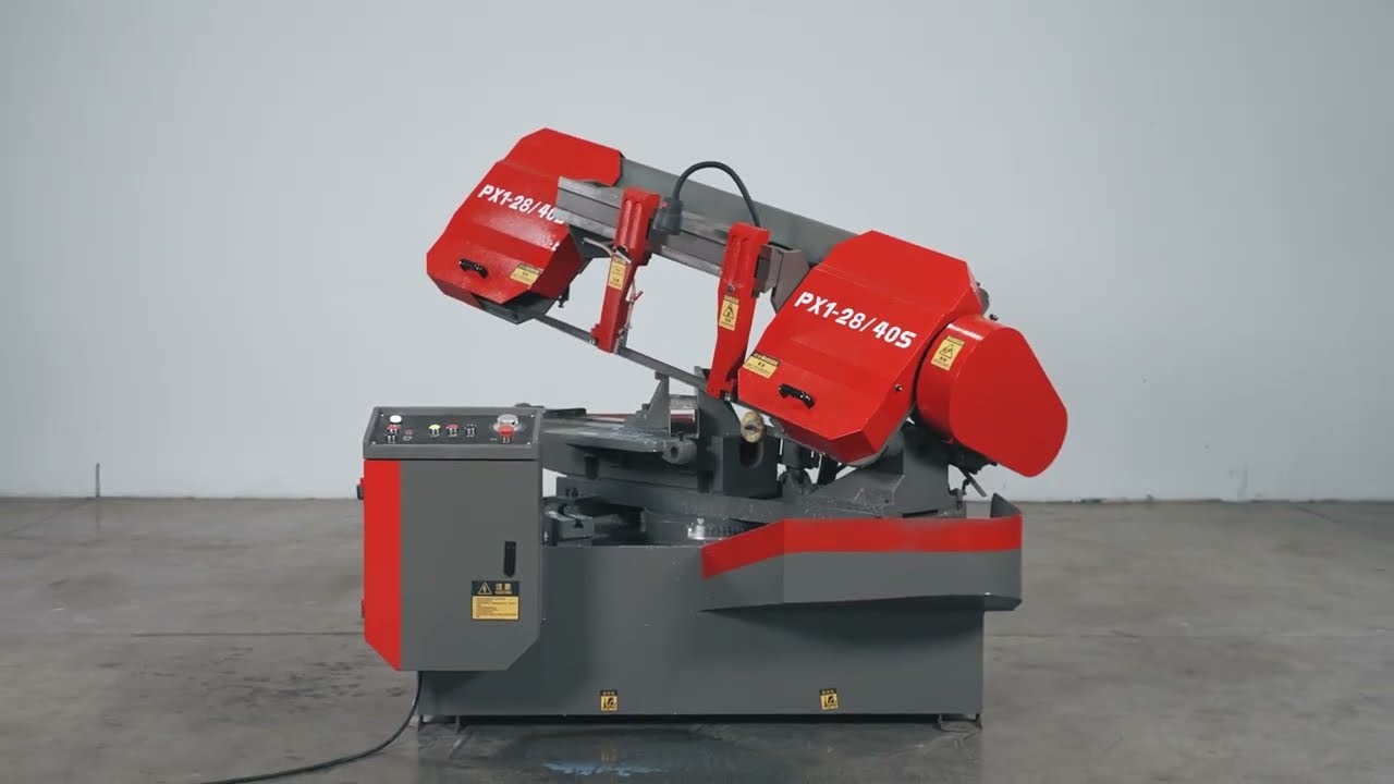 Angle cutting steel bar band saw machine with 0 to 45 degree metal cutting machine
