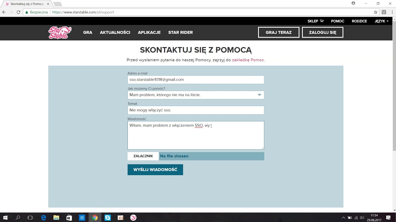 Poradnik #1 Jak wysłać wiadomość do supportu StarStable.