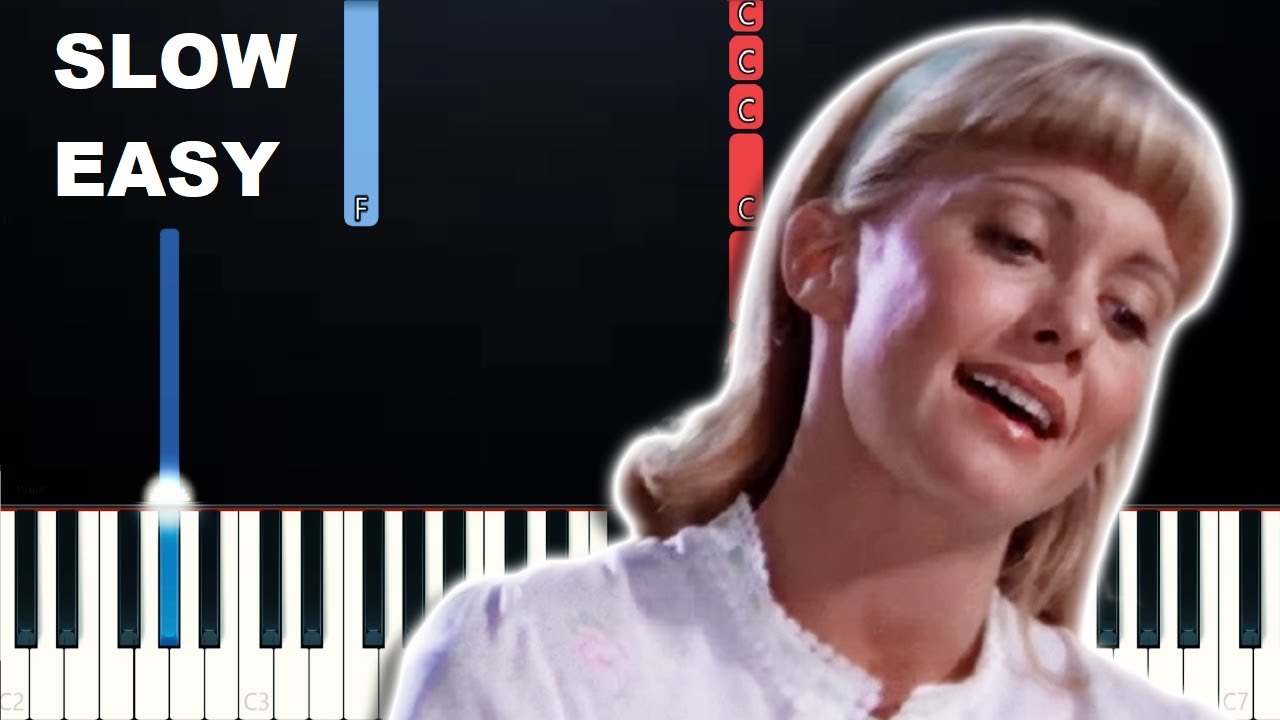 Grease - Hopelessly Devoted To You (SLOW EASY PIANO TUTORIAL)