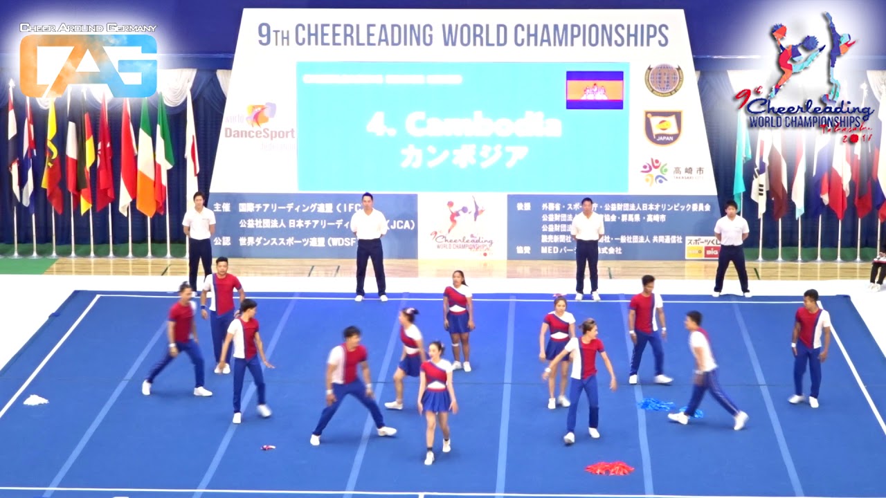Team Cambodia Mixed Coed Senior at CWC Day 1 Cheerleading World Championships 2017 in Takasaki