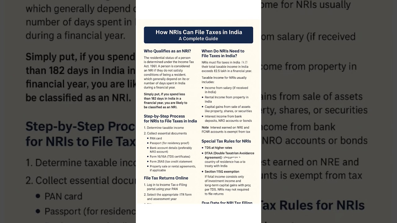 How NRIs Can File Taxes in India | Step-by-Step Guide for 2025