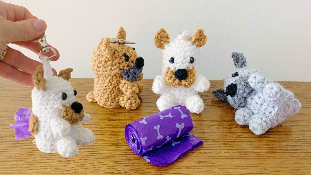 Cute As a a Bulldog Bag Holder, Dog Amigurumi Easy Crochet Tutorial