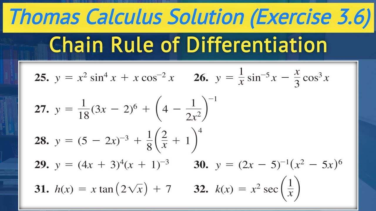 Chain rule derivatives urdu hindi | Thomas calculus exercise 3.6 Q25 to Q32 || Lec 46