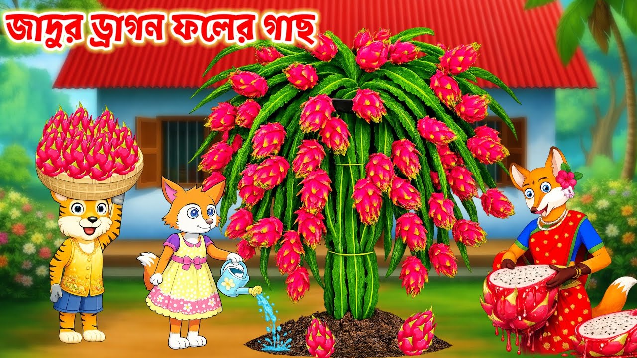 জাদুর ড্রাগন ফলের গাছ | Jadur Dragon Foler Gach | Fox Cartoon | Rupkothar Golpo | Bangla Cartoon | 