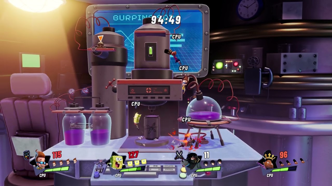 Nickelodeon All Star Brawl 2 - Jimmy Neutron Vs Gerald Vs SpongeBob Vs Zuko