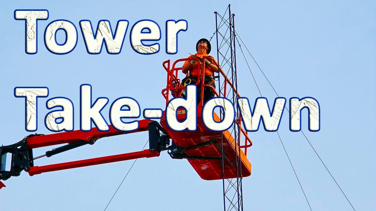 Crew hired to take down old dispatch radio tower at EMS Ambulance Service