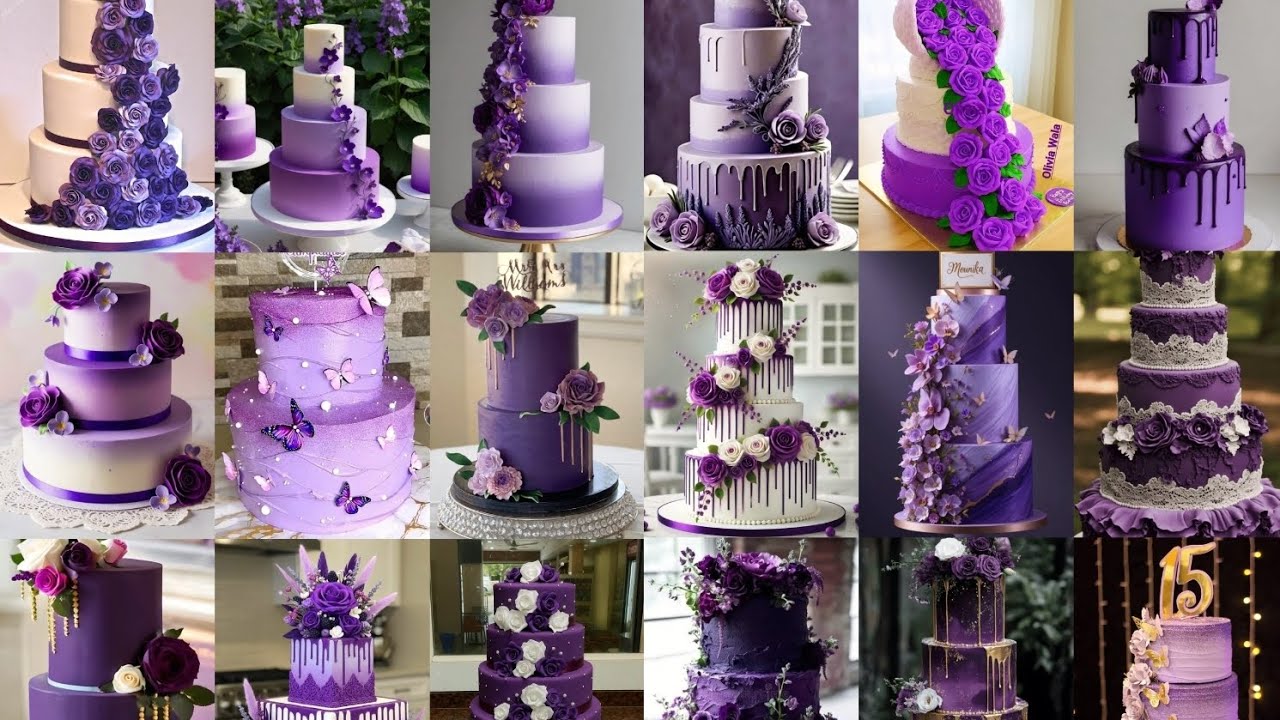 Top Wedding Cake Design 2025 💜 | Elegant Purple Cake Design | New Birthday Cake Ideas 🎉